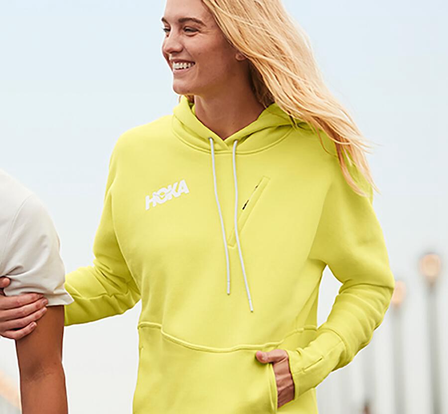 Hoka One One Hoodie Dames - Performance - Geel - BO1073684